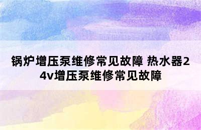 锅炉增压泵维修常见故障 热水器24v增压泵维修常见故障